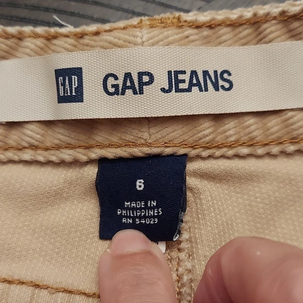 GAP JEANS Beige Corduroy Mini Skirt sz 6 Y2K Academia School